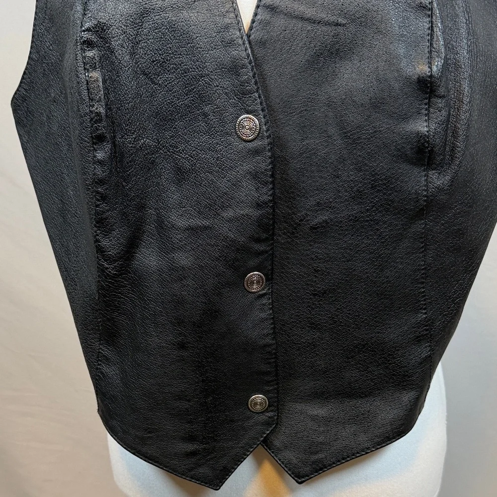 Wilson Sleek Black Leather Vest Women’s Size XL